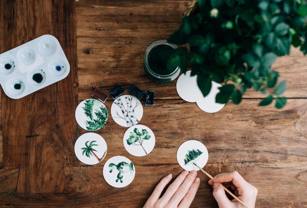 aquarelle de nature et d'arbres